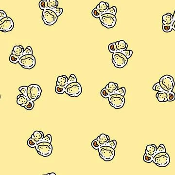 Popcorn food snack vector seamless pattern Stock Illustration