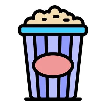 Popcorn glass icon vector flat Stock Illustration