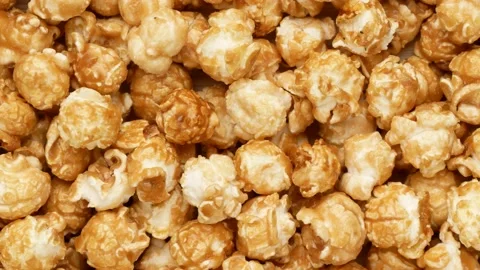 Popcorn glazed balls, top view. Stock Footage 148295551