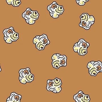 Popcorn hot vector seamless pattern Stock Illustration