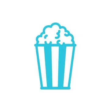 Popcorn icon. Isolated on white background. From blue icon set. Stock Illustration