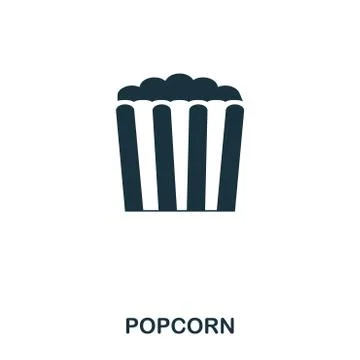 Popcorn icon. Mobile apps, printing and more usage. Simple element sing Stock Illustration
