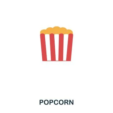 Popcorn icon. Mobile apps, printing and more usage. Simple element sing Illustrazione stock