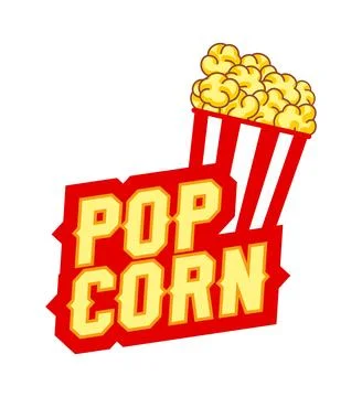 Popcorn icon, pop corn label. movie snack badge Stock-Illustration