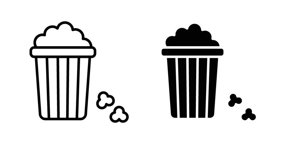 Popcorn icon vector design illustrations Stock Illustration