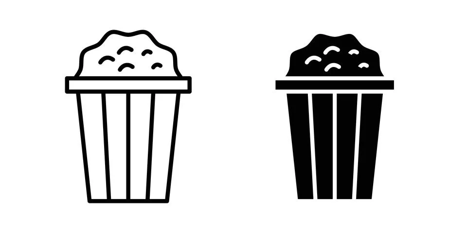 Popcorn icon vector editable eps10 Stock Illustration