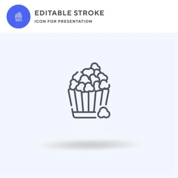 Popcorn icon vector, filled flat sign, solid pictogram isolated on white, log Illustrazione stock