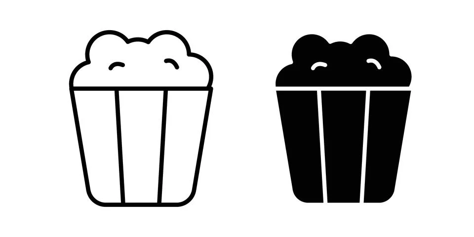 Popcorn icon vector, illustration icon set Stock Illustration