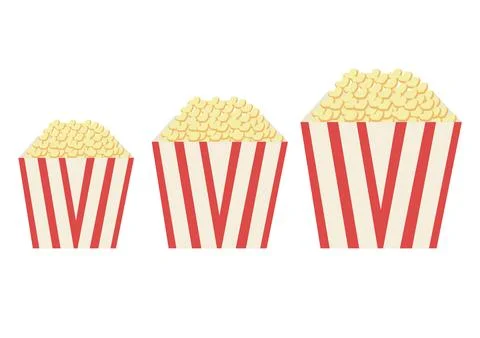 Popcorn illustration with three types of popcorn Stock Illustration