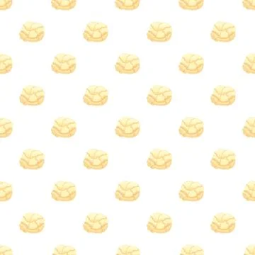 Popcorn kernels forming seamless crisp snack pattern background Stock Illustration