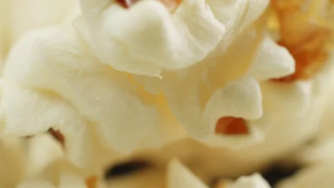 Popcorn kernels macro close up presentation slowly rotating stock footage Stock Footage 344683341