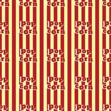 Popcorn labels seamless pattern Stock Illustration