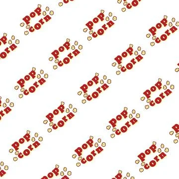 Popcorn labels seamless pattern Stock Illustration