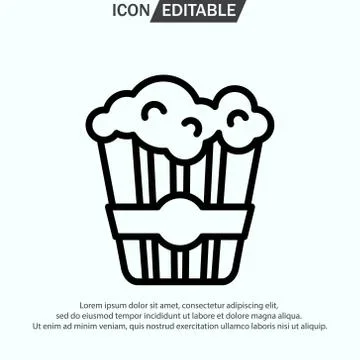 PopCorn line icon, outline vector logo illustration Stock Illustration