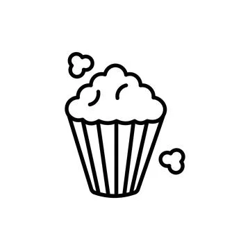 Popcorn line icon. Thin line signs of popcorn trendy style illustration for web Stock Illustration