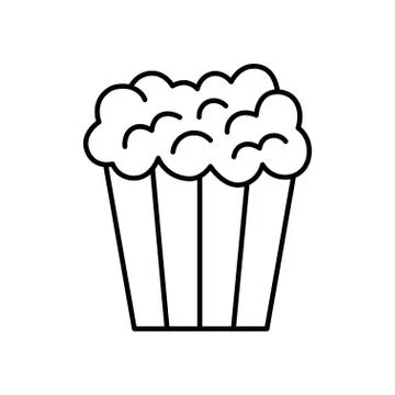 Popcorn line icon vector isolated template On white background Stock Illustration