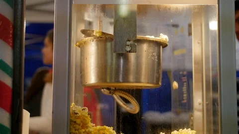 Popcorn Machine Emptied 스톡 동영상 123450752