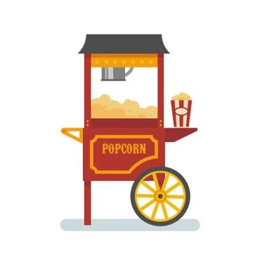 Popcorn machine flat illustration Stock Illustration