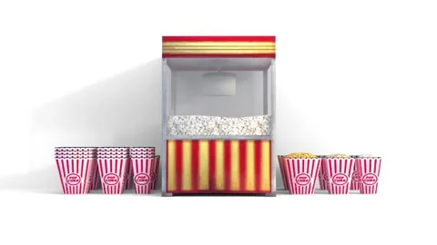 Popcorn machine on white background Stock Footage 310458609