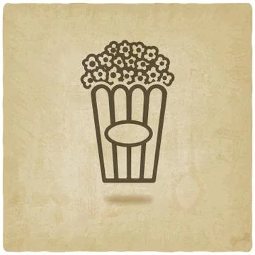 Popcorn old background Stock Illustration