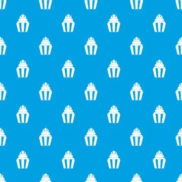 Popcorn pattern seamless blue Stock Illustration