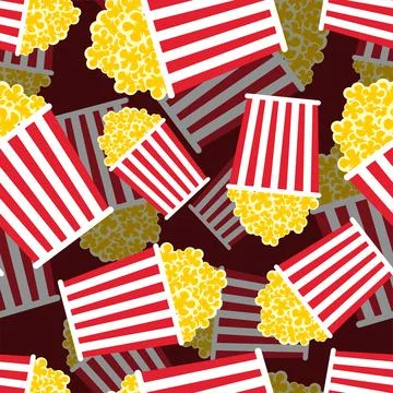 Popcorn pattern seamless. Sweetness background. vector texture Illustrazione stock