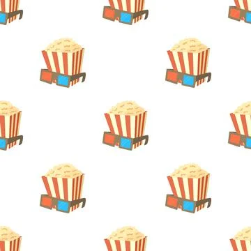 Popcorn pattern seamless vector Stock Illustration