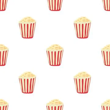 Popcorn pattern seamless vector Stock Illustration