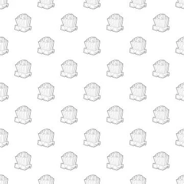 Popcorn pattern vector seamless Stock Illustration