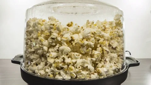 Popcorn Popping in Popper Time Lapse Stock Footage