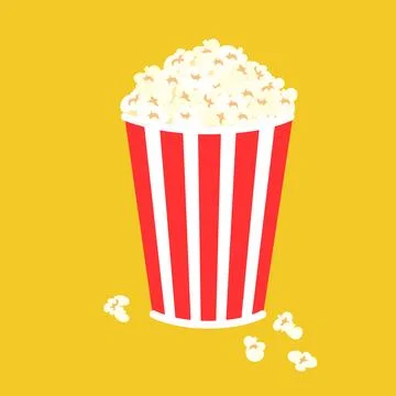 Popcorn in red box. Stock Illustration