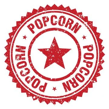 Popcorn red grunge round stamp. popcorn stamp Stock-Illustration