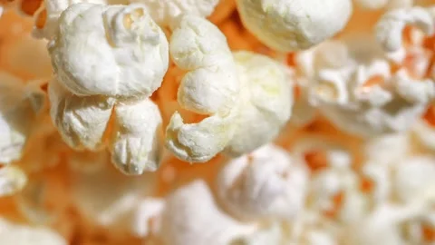 Popcorn with salt, in bulk, rotating, turning 스톡 동영상 255034762