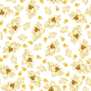 Popcorn seamless pattern Stock Illustration
