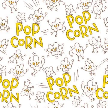 Popcorn seamless pattern Stock Illustration