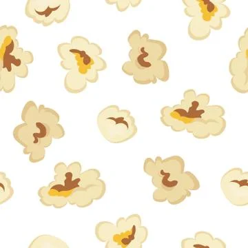 Popcorn Seamless Pattern Vector in Flat Design Stock Illustration