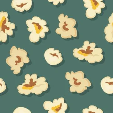 Popcorn Seamless Pattern Vector in Flat Design Stock Illustration
