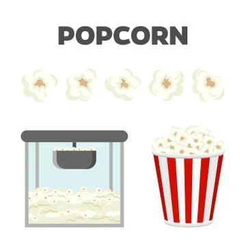 Popcorn set. Colorful vector constructor Stock Illustration
