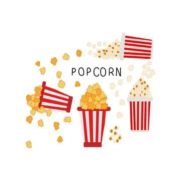 Popcorn set Stock Illustration