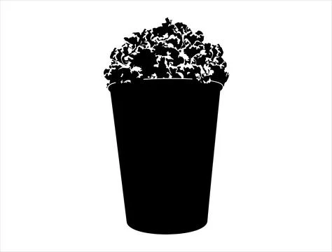 Popcorn silhouette vector art Stock Illustration