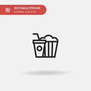 Popcorn Simple vector icon. Illustration symbol design template for web mobil Illustrazione stock