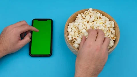 Popcorn smart phone Stock Footage 260162585