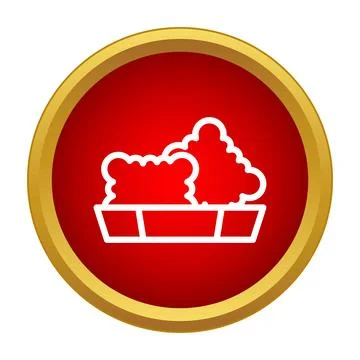 Popcorn snack in box icon on red background Stock-Illustration