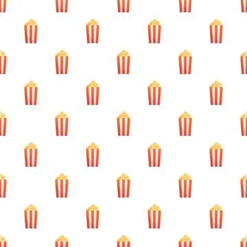 Popcorn snack boxes forming seamless striped pattern Stock Illustration