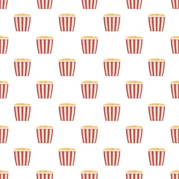 Popcorn snack boxes forming a seamless pattern background Stock Illustration