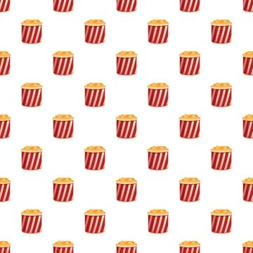 Popcorn snack boxes repeating pattern background 스톡 일러스트