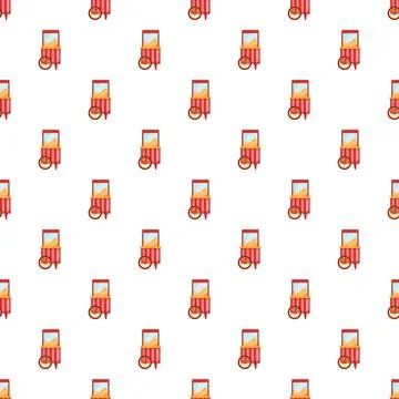 Popcorn snack cart machine seamless pattern background Illustrazione stock