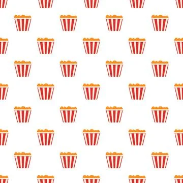 Popcorn snack flat design seamless pattern background イラスト素材