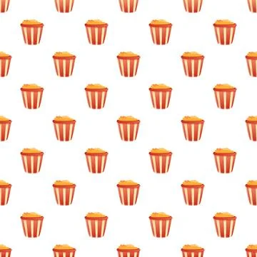 Popcorn snack food in repeating pattern background Stock Illustration