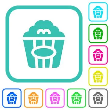 Popcorn solid vivid colored flat icons イラスト素材